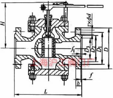 T40H-40、T40H-100 型給水回轉(zhuǎn)式調(diào)節(jié)閥主要外形及結(jié)構(gòu)尺寸示意圖